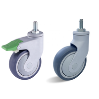 Roue pivotante 75mm 100mm pour roulette médicale Casrts
