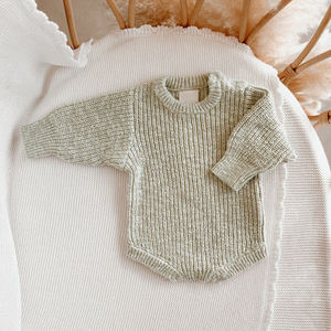 Combinaison en tricot côtelé minimaliste pour bébé, de haute qualité, 100% coton, body pour nourrisson, hiver chaud, barboteuse pour garçon et fille - Product Image 2