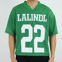 Maillot de football/soccer unisexe personnalisé en coton double épaisseur 200 g/m² imprimé, coupe ample, col en V, avec short en maille, idéal pour l'été – Vente en gros