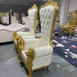 Yüksek kaliteli klasik düğün etkinlikleri dekorasyon altın yüksek geri tek kral kraliçe kraliyet taht atmosfer kanepe sandalyeler - Product Image 4