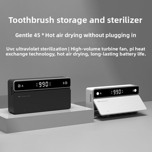Support de brosse à dents sans fil avec stérilisateur UVC, sécheur à air chaud, minuterie automatique, coupure UV, longue autonomie, étui portable USB pour voyage et maison - Product Image 5