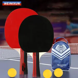 WEINIXUN raket Ping Pong, kualitas tinggi 2 buah Set raket tenis meja untuk pemula latihan bintil-in karet raket tenis meja