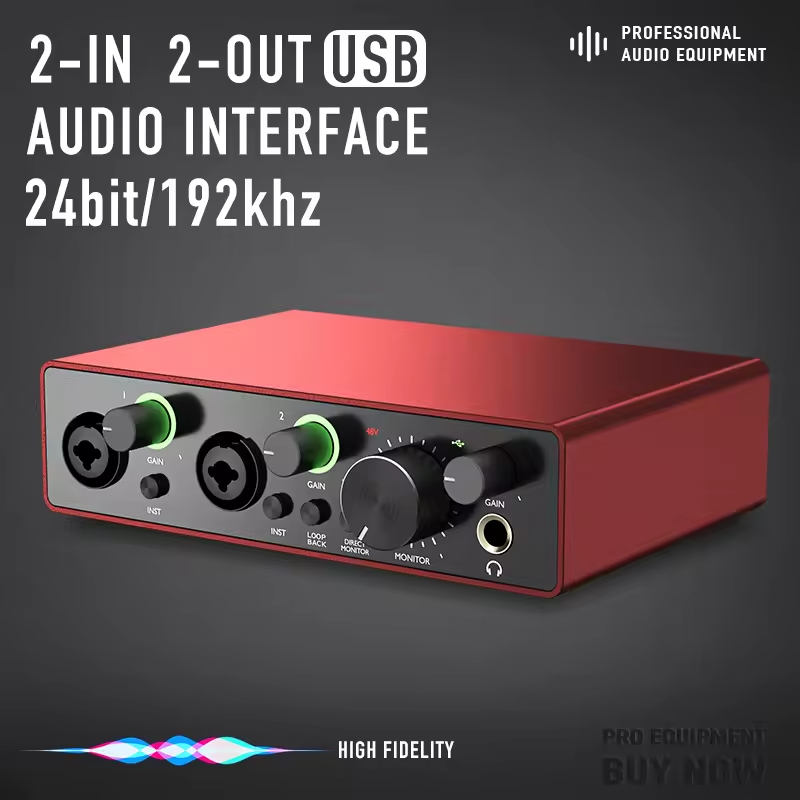 Usb Sound Card 2i2 USB Audio Interface – 24Bit/192kHz Studio