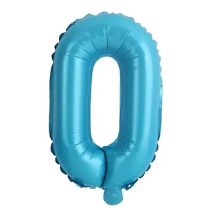 생일 장식 아기 소년 또는 소녀 샤워 16 인치 슬림 캔디 블루 숫자 풍선