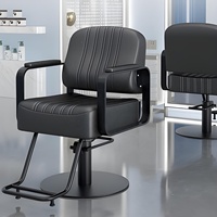 Fauteuil de Barbier Hydraulique Inclinable en Acier Inoxydable Durable et Écologique avec Accoudoir Pivotant à 360 Degrés pour Coiffure