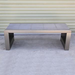 パティオ、公園、病院、学校向け 屋外業務用 モダンステンレススチールベンチシート - Product Image 3
