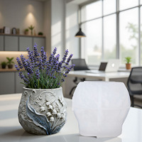Moule en silicone Lily Butterfly pour pot à encens, moule en plâtre de ciment, moule DIY pour pot de rangement en résine époxy, pot de fleurs, ornements
