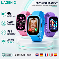 LAGENIO Montre connectée pour enfants K3 4G avec carte SIM, GPS, LBS, WIFI, tracker, étanche IP68, appel vidéo SOS, CE, montre connectée pour enfants