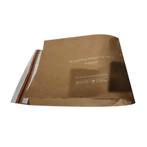 Customized 2023 Recyclable Biodegradable Express Mailer Brown Kraft Paper Shoe Mailing Bag Courier Paper Bag