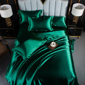 Luxe 100% Pure Moerbei Zijde Beddengoed Set Dubbele Massief Zijde Polyester Satijn Paars Baby Laken Eenvoudige 4-delige Beddengoed Set - Product Image 3