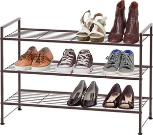 Simple Metal Shoe Rack Storage Stackable <b>Shelf</b> Bronze Functional Sturdy Durable Ample Spaces <b>Rustic</b> Shoes Collection - Product Image 1