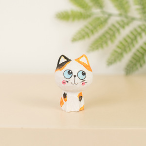 Décoration de bureau à domicile créative de haute qualité petit ornement de chat en <span class=keywords><strong>bois</strong></span> artisanat en <span class=keywords><strong>bois</strong></span> écologique pour les cadeaux d'anniversaire - Product Image 3