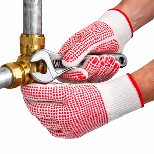 Gants tricotés antidérapants en PVC à points, sans couture, 10G 13G, en coton CVC, avec poignets élastiques, pour la manutention, l'emballage, la logistique, gants de sécurité - Product Image 2