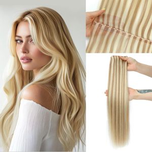 Extensiones de Cabello Humano Ruso Virgen de Doble Trama con Orificio Central Tipo Mariposa XO - Product Image 1