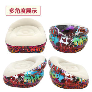 โซฟาเป่าลมแบบพับได้ Cqsfy สำหรับนั่งคนเดียว  แบบหนา พกพาสะดวก ลายดอกไม้ ใช้ได้ทั้งภายนอกและภายในอาคาร - Product Image 3