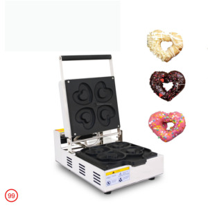 Quán cà phê Quán tráng miệng Máy làm bánh rán hình trái tim 4 lỗ Công suất lớn Thức ăn nhanh Dễ dàng vệ sinh Thiết bị làm bánh thương mại - Product Image 1