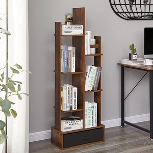 <strong>Modern</strong> Wood Open Shelf Standing Display Short Book <strong>Shelves</strong> for Bedroom Living Room Office - Product Image 5