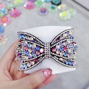 HX-151ย้อนยุคเงาคริสตัลอุปกรณ์ผมโบว์ออกแบบเพชรฤดูใบไม้ผลิคลิปผมสำหรับผู้หญิง - Product Image 3