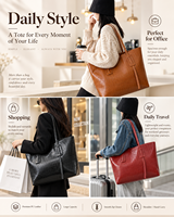 Sac à main en cuir PU pour femmes, grande capacité, fermeture à glissière, sac fourre-tout à porter à la main, sac à bandoulière, sac de shopping, usage quotidien