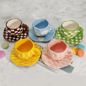 Tasses à thé et soucoupes en porcelaine, service de café en céramique, 200ml, nouveau Design, livraison gratuite