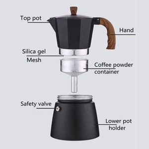 Moka <strong>Coffee</strong> Pot Aluminum <strong>Induction</strong> 6Cup, Stovetop Espresso <strong>Coffee</strong> <strong>Maker</strong>,Classic Italian Aluminum Moka Pot with Soft Touch Handle