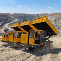 Camion benne sur chenilles en caoutchouc de 6 tonnes, conception à chenilles larges, levage hydraulique de conteneurs, hauteur de levage maximale de 2 m, camion benne tout-terrain