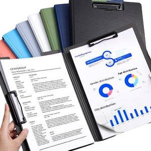 Porte-documents vertical A4 en PP coloré <span class=keywords><strong>à</strong></span> double clip, pliable, pour documents et papiers, idéal pour étudiants, écoles et bureaux - Product Image 3