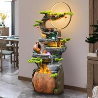 Fontaine d'eau d'intérieur géométrique avec lumière LED, effet cascade, montage facile, étanche IP44, décoration de jardin et de patio