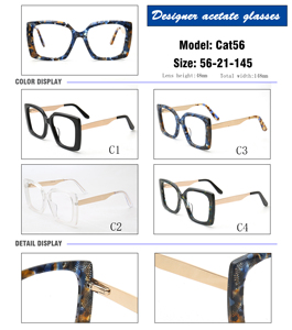 Custom New Designer Luxury Blue Light Blocking <strong>Glasses</strong> for Women Oversized Thick Square Frame Handmade Acetate Frame - Product Image 6