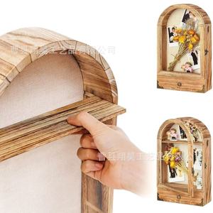 Wooden Arched <b>Shadow</b> <b>Box</b> Photo Frame With Dried Flower Display For Living Room Bedroom Decor - Product Image 4