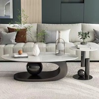 Mesa de Centro de Estilo Moderno de Alta Gama, con Estructura Metálica de Alta Calidad, para Comedor, Dormitorio, Sala de Estar