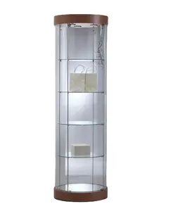 Perakende Kavisli cam vitrin için LED ışıkları ile kupa