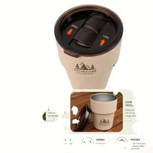 แก้วกาแฟสแตนเลสแบบมีฝาปิด ขนาด 300 มล. สกรีนโลโก้ได้ ผนังสองชั้นสุญญากาศ เก็บอุณหภูมิ ซ้อนกันได้ เหมาะสำหรับแคมป์ปิ้งและการเดินทาง - Product Image 4