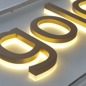 Koncept bybi personalizado oro 3D Logo Led canal letras signo exterior Led luz tienda retroiluminado logotipo personalizado empresa negocios señalización - Product Image 3