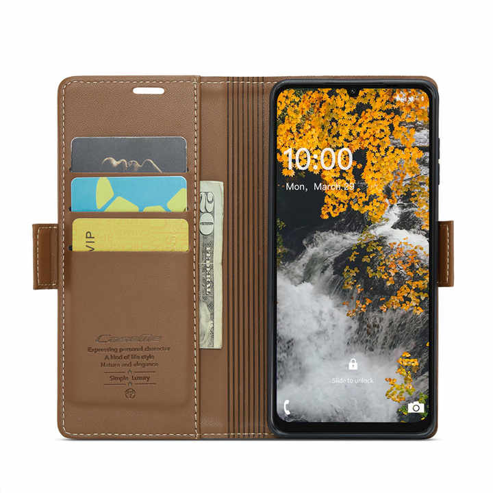 Caseme 023 PU Leather Flip Wallet Card Holder Stand Holder Mobile Phone Cover Case For Samsung Galaxy A06