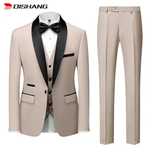 Homens Ternos 3 Peças Peaked Lapel One Button Groom Prom Casamento Terno Masculino Slim Fit Homens Ternos Blazer Jacket + Pant + Vest