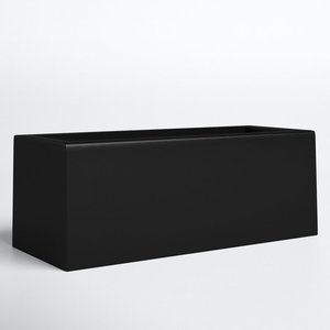 Grande <span class=keywords><strong>jardinière</strong></span> rectangulaire moderne <span class=keywords><strong>en</strong></span> <span class=keywords><strong>aluminium</strong></span> enduit de poudre noire - Product Image 4