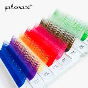 GLAMLASH סיטונאי 8-14mm C תלתל D הארכת 9 בצבע קשת מקצועי ריסים בודדים הרחבות ספקי