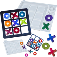 Tic Tac Toe – moule en résine XO pour jeu de société, moules en Silicone époxy XO