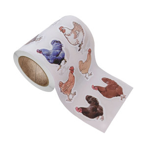 Custom <b>Roll</b> Chicken Shaped Cute Adhesive Sticker Kid Toys - Product Image 4