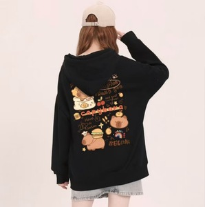 Autunno e inverno nuovo cartone animato stampato orso <span class=keywords><strong>felpa</strong></span> <span class=keywords><strong>con</strong></span> cappuccio giacca alla moda da uomo e <span class=keywords><strong>donna</strong></span> Top All-match - Product Image 2