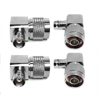 Adaptor Koaksial RF Sudut Kanan BNC Q9 Female ke Tipe N Male 90 derajat Konektor Siku untuk Peralatan Uji Antena