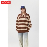 OEM ODM Strick pullover Custom Overs ized Sweater Unisex Großhandel Streifen Pullover Polo Neck Sweater für Männer