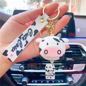 New Creative Silicone Animal Cows Keychains Personality Cartoon Cute Car <b>Key</b> <b>Chain</b> Ring Bag Pendant - Product Image 6