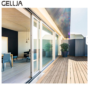 Porte <span class=keywords><strong>coulissante</strong></span> GELLJA à double vitrage avec cadre en aluminium thermolaqué au design moderne, <span class=keywords><strong>isolation</strong></span> thermique pour hôtel - Product Image 2