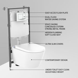 Personalización Venta caliente Baño Inodoro colgado en la pared Oculto en el tanque de la pared <span class=keywords><strong>Cisterna</strong></span> de inodoro oculto de plástico - Product Image 3