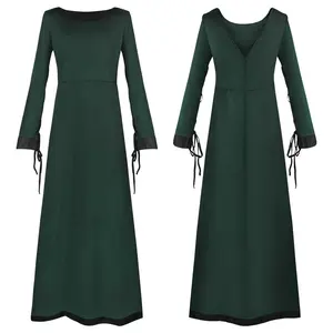 2024 Wholesale Female Vintage Elegant Stylish Velvet Split V-neck Long Sleeve Evening High Quality Maxi Dress