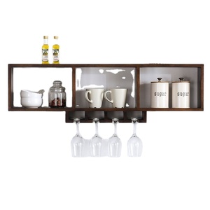 YQ JENMW casier à vin en bois massif nordique supports muraux Simple moderne salon <span class=keywords><strong>cave</strong></span> à vin tasse étagère de <span class=keywords><strong>rangement</strong></span> - Product Image 1