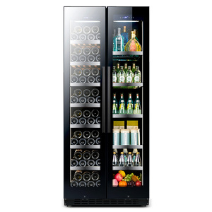 Armoire à vin à double porte en acier inoxydable 350L pour tasses et boissons - Product Image 4