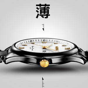 นาฬิกาควอตซ์หรูหราสำหรับผู้ชาย ตัวเรือนโลหะผสมขนาด 40 มม. สายหนังกันน้ำ หนา 10 มม. ดีไซน์แฟชั่นสุดฮิต หน้าปัดกระจก พร้อมเข็มเรืองแสง - Product Image 4